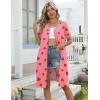 image:imageEkouaer Zipper Robes for Women Short Knit Bathrobes Lightweight Knee Length Housecoat with Pockets Nightgown S3XLPink Strawberry