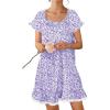 image:imageEkouaer Cotton Nightgowns for Women Vintage Victorian Night Gowns Short Sleeve Sleep Shirts Lace Sleep Dress Soft SleepwearFloral Purple