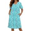 image:imageEkouaer Zipper Robes for Women Short Knit Bathrobes Lightweight Knee Length Housecoat with Pockets Nightgown S3XLLight Blue Butterfly