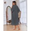 image:imageEkouaer Women Zipper Robe Fleece Long Sleeves Bathrobe Sleepwear Warm Soft Housecoat with Pockets Zip Up House DressesDeep Grey
