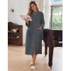 image:imageEkouaer Women Zipper Robe Fleece Long Sleeves Bathrobe Sleepwear Warm Soft Housecoat with Pockets Zip Up House DressesDeep Grey
