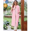 image:imageEkouaer Women Zipper Robe Fleece Long Sleeves Bathrobe Sleepwear Warm Soft Housecoat with Pockets Zip Up House DressesLight Pink