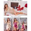image:imageEkouaer Womens Satin Robe Valentines Lingerie for Women Kimono Bathrobe Short Ruffle Belted Robes Bridesmaids Sleepwear01champagne