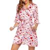 image:imageEkouaer Womens Satin Robe Valentines Lingerie for Women Kimono Bathrobe Short Ruffle Belted Robes Bridesmaids SleepwearLove Rose