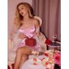 image:imageEkouaer Nightgowns for Women Sexy Lingerie Silk Night Gowns Satin Babydoll Sleepwear Slip Lace Night Dress SleepdressPink