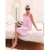 image:imageEkouaer Towel Wrap for Women Spa Bath Robe Lightweight Terry Cloth Wrap Adjustable Shower Robe with Headband SXLPink