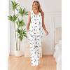 image:imageEkouaer Womens Pajamas Set Sleeveless Lounge Sets Comfy Tank Top and Pants Pjs Set V Neck 2 Piece Sleepwear SXXLFeather White
