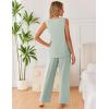 image:imageEkouaer Womens Pajamas Set Sleeveless Lounge Sets Comfy Tank Top and Pants Pjs Set V Neck 2 Piece Sleepwear SXXLLight Green