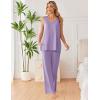 image:imageEkouaer Womens Pajamas Set Sleeveless Lounge Sets Comfy Tank Top and Pants Pjs Set V Neck 2 Piece Sleepwear SXXLLilac