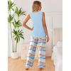 image:imageEkouaer Womens Pajamas Set Sleeveless Lounge Sets Comfy Tank Top and Pants Pjs Set V Neck 2 Piece Sleepwear SXXLTiedye Blue