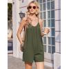 image:imageEkouaer Summer Rompers for Women Boho Beach Vacation Outfits Sleeveless Loose Shorts Overalls 2026 Jumpsuit With PocketsArmy Green
