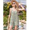 image:imageEkouaer Summer Rompers for Women Boho Beach Vacation Outfits Sleeveless Loose Shorts Overalls 2026 Jumpsuit With PocketsAwhite Floral