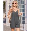 image:imageEkouaer Summer Rompers for Women Boho Beach Vacation Outfits Sleeveless Loose Shorts Overalls 2026 Jumpsuit With PocketsDark Grey