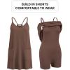 image:imageEkouaer Womens Athletic Romper Dress Summer Tennis Active Sports Mini Dresses Built in Shorts Travel Vacation Outfits SXXLBrown