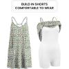 image:imageEkouaer Womens Athletic Romper Dress Summer Tennis Active Sports Mini Dresses Built in Shorts Travel Vacation Outfits SXXLWhite Floral