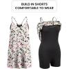 image:imageEkouaer Womens Athletic Romper Dress Summer Tennis Active Sports Mini Dresses Built in Shorts Travel Vacation Outfits SXXLWhite Yellow Floral