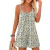 image:imageEkouaer Summer Rompers for Women Boho Beach Vacation Outfits Sleeveless Loose Shorts Overalls 2026 Jumpsuit With PocketsAwhite Floral