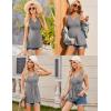 image:imageEkouaer Womens Maternity Tank Tops 3 Packs Sleeveless Nursing Tops V Neck Breastfeeding Shirts Pregnancy ClothesBlack  Grey  White3pcs