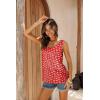 image:imageEkouaer Womens Silk Satin Tank Tops V Neck Casual Cami Sleeveless Camisole Blouses Summer Basic Tank ShirtRed Print