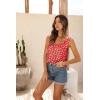image:imageEkouaer Womens Silk Satin Tank Tops V Neck Casual Cami Sleeveless Camisole Blouses Summer Basic Tank ShirtRed Print