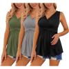image:imageEkouaer Womens Maternity Tank Tops 3 Packs Sleeveless Nursing Tops V Neck Breastfeeding Shirts Pregnancy ClothesArmy Green  Grey  Black3pcs