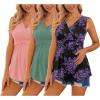 Orange Pink / Gray-green / Floral Black(3pcs)