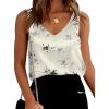 image:imageEkouaer Womens Silk Satin Tank Tops V Neck Casual Cami Sleeveless Camisole Blouses Summer Basic Tank ShirtBlack Flower