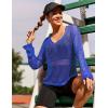 image:imageAIMAGE Womens Crochet Tops Long Sleeve Hollow Out Swim Cover Up 2026 Beach Bikini Swimsuit Summer Tunic TopBlue