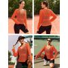 image:imageAIMAGE Womens Crochet Tops Long Sleeve Hollow Out Swim Cover Up 2026 Beach Bikini Swimsuit Summer Tunic TopOrange