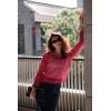 image:imageAIMAGE Womens Crochet Tops Long Sleeve Hollow Out Swim Cover Up 2026 Beach Bikini Swimsuit Summer Tunic TopRose Red