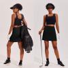 image:imageEkouaer 16 Golf Skorts for Woman with Inner Pockets Silicone Grippers Tennis Skirt Quick Dry Athletic Pickleball SkortBlack