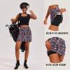 image:imageEkouaer 16 Golf Skorts for Woman with Inner Pockets Silicone Grippers Tennis Skirt Quick Dry Athletic Pickleball SkortBlack Colorful Print