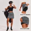 image:imageEkouaer 16 Golf Skorts for Woman with Inner Pockets Silicone Grippers Tennis Skirt Quick Dry Athletic Pickleball SkortBlack Leaf