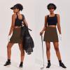 image:imageEkouaer 16 Golf Skorts for Woman with Inner Pockets Silicone Grippers Tennis Skirt Quick Dry Athletic Pickleball SkortBrown