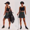 image:imageEkouaer 16 Golf Skorts for Woman with Inner Pockets Silicone Grippers Tennis Skirt Quick Dry Athletic Pickleball SkortDark Grey