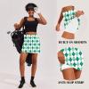 image:imageEkouaer 16 Golf Skorts for Woman with Inner Pockets Silicone Grippers Tennis Skirt Quick Dry Athletic Pickleball SkortGreen White Plaid