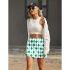 image:imageEkouaer 16 Golf Skorts for Woman with Inner Pockets Silicone Grippers Tennis Skirt Quick Dry Athletic Pickleball SkortGreen White Plaid