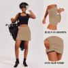 image:imageEkouaer 16 Golf Skorts for Woman with Inner Pockets Silicone Grippers Tennis Skirt Quick Dry Athletic Pickleball SkortKhaki