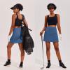 image:imageEkouaer 16 Golf Skorts for Woman with Inner Pockets Silicone Grippers Tennis Skirt Quick Dry Athletic Pickleball SkortOasis Blue