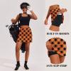 image:imageEkouaer 16 Golf Skorts for Woman with Inner Pockets Silicone Grippers Tennis Skirt Quick Dry Athletic Pickleball SkortOrange Print