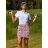 image:imageEkouaer 16 Golf Skorts for Woman with Inner Pockets Silicone Grippers Tennis Skirt Quick Dry Athletic Pickleball SkortRed Blue Floral