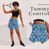 image:imageEkouaer 16 Golf Skorts for Woman with Inner Pockets Silicone Grippers Tennis Skirt Quick Dry Athletic Pickleball SkortTeal Pattern