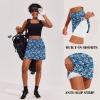 image:imageEkouaer 16 Golf Skorts for Woman with Inner Pockets Silicone Grippers Tennis Skirt Quick Dry Athletic Pickleball SkortTeal Pattern