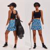 image:imageEkouaer 16 Golf Skorts for Woman with Inner Pockets Silicone Grippers Tennis Skirt Quick Dry Athletic Pickleball SkortTeal Pattern