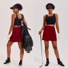 image:imageEkouaer 16 Golf Skorts for Woman with Inner Pockets Silicone Grippers Tennis Skirt Quick Dry Athletic Pickleball SkortWine Red