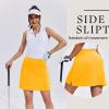 image:imageEkouaer 16 Golf Skorts for Woman with Inner Pockets Silicone Grippers Tennis Skirt Quick Dry Athletic Pickleball SkortYellow