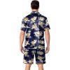 image:imageEkouaer Mens Pajamas Set Silk Satin Sleepwear Short Sleeve Button Down Pjs Set 2 Piece Loungewear with Pockets SXXLHawaiian Flowers