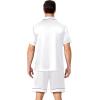 image:imageEkouaer Mens Pajamas Set Silk Satin Sleepwear Short Sleeve Button Down Pjs Set 2 Piece Loungewear with Pockets SXXLWhite