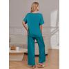 image:imageEkouaer Pajama Sets for Women 2 Piece Lounge Set Short Sleeve Tops and Long Pants Soft Comfy Pjs Sleepwear Outfits SXXLBlue Green
