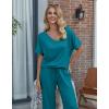 image:imageEkouaer Pajama Sets for Women 2 Piece Lounge Set Short Sleeve Tops and Long Pants Soft Comfy Pjs Sleepwear Outfits SXXLBlue Green